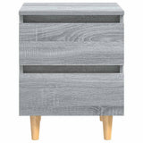 Vidaxl nachtkastje met houten poten 40x35x50 cm grijs sonoma eiken