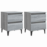 Vidaxl nachtkastjes 2 st met metalen poten 40x35x50 cm grijs sonoma