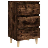 Vidaxl nachtkastje met houten poten 40x35x69 cm gerookt eikenkleurig