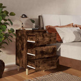 Vidaxl nachtkastjes 2 st met houten poten 40x35x69 cm gerookt eiken