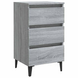 Vidaxl nachtkastje met metalen poten 40x35x69 cm grijs sonoma eiken