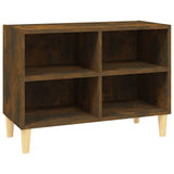 Vidaxl tv-meubel met houten poten 69,5x30x50 cm gerookt eikenkleurig