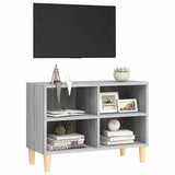 Vidaxl tv-meubel met houten poten 69,5x30x50 cm grijs sonoma eiken