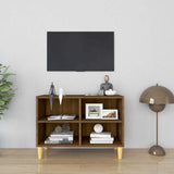 Vidaxl tv-meubel met houten poten 69,5x30x50 cm bruin eikenkleur