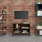 Vidaxl tv-meubel met metalen poten 69,5x30x50 cm gerookt eikenkleurig