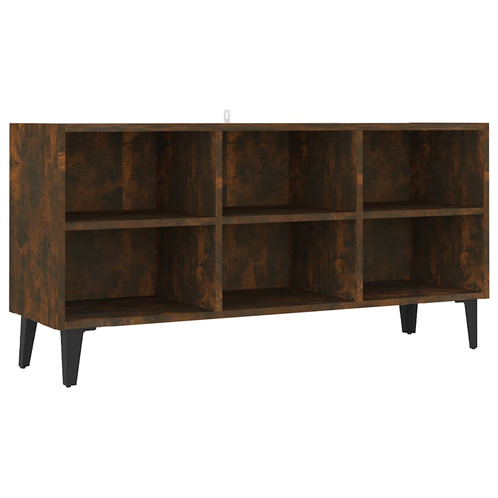 Vidaxl tv-meubel met metalen poten 103,5x30x50 cm gerookt eikenkleurig