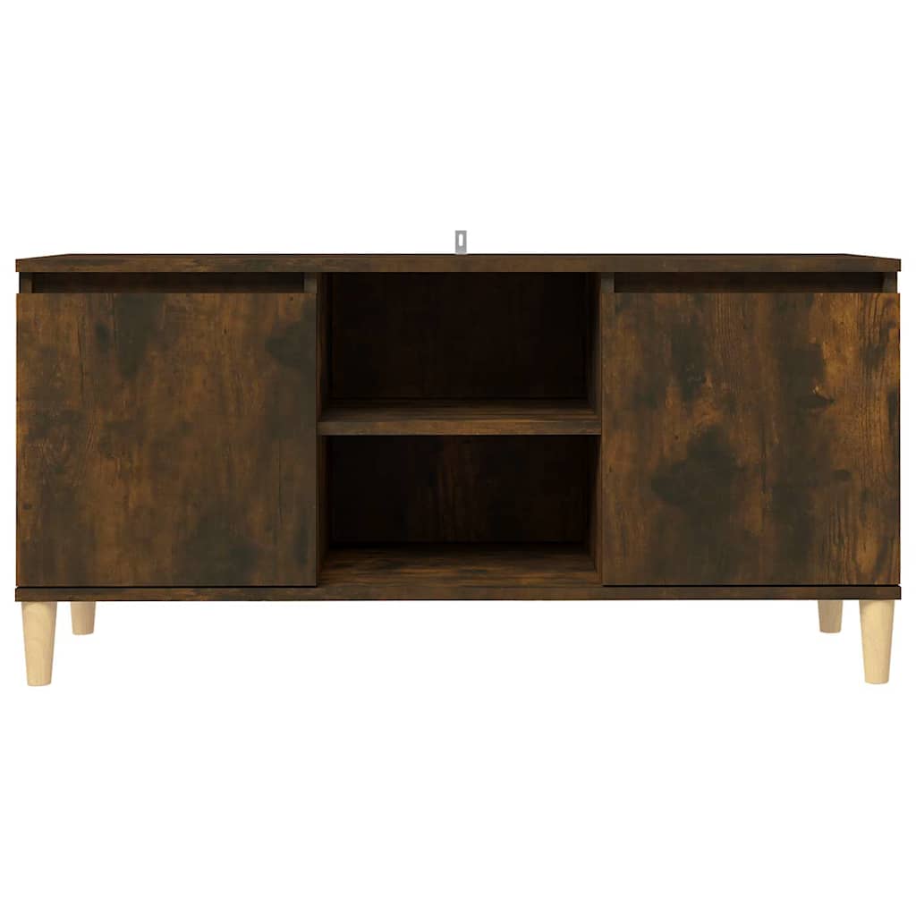 Vidaxl tv-meubel met houten poten 103,5x35x50 cm gerookt eikenkleurig