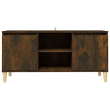 Vidaxl tv-meubel met houten poten 103,5x35x50 cm gerookt eikenkleurig