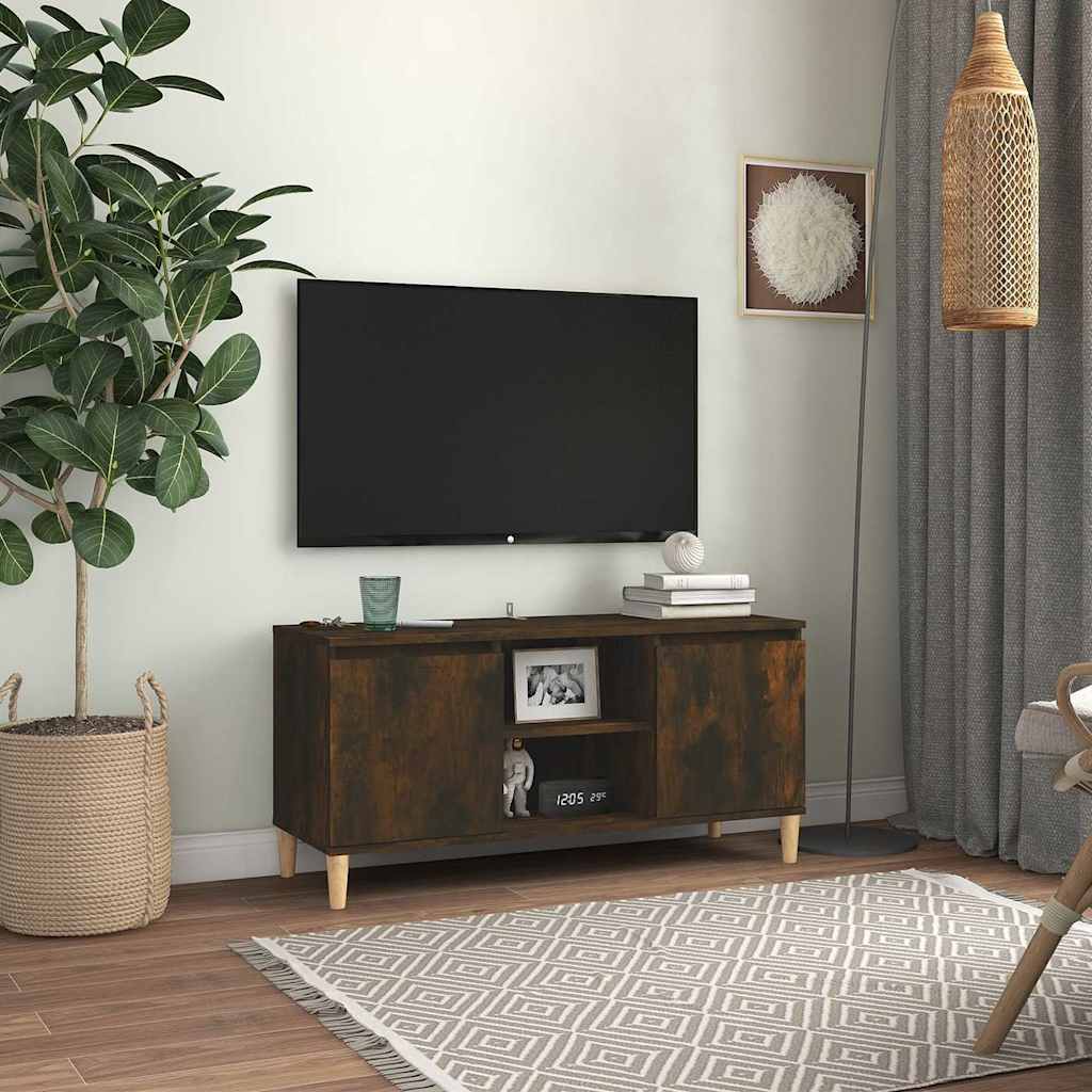 Vidaxl tv-meubel met houten poten 103,5x35x50 cm gerookt eikenkleurig