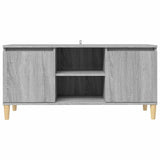 Vidaxl tv-meubel met houten poten 103,5x35x50 cm grijs sonoma eiken