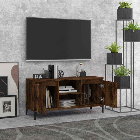 Vidaxl tv-meubel met metalen poten 103,5x35x50 cm gerookt eikenkleurig