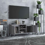 Vidaxl tv-meubel met metalen poten 103,5x35x50 cm grijs sonoma eiken