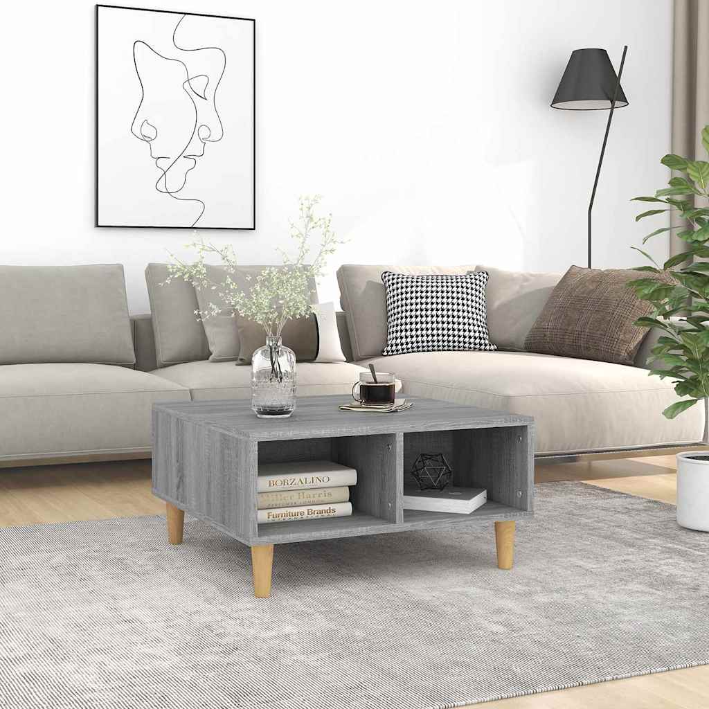 Vidaxl salontafel 60x60x30 cm bewerkt hout grijs sonoma eikenkleurig