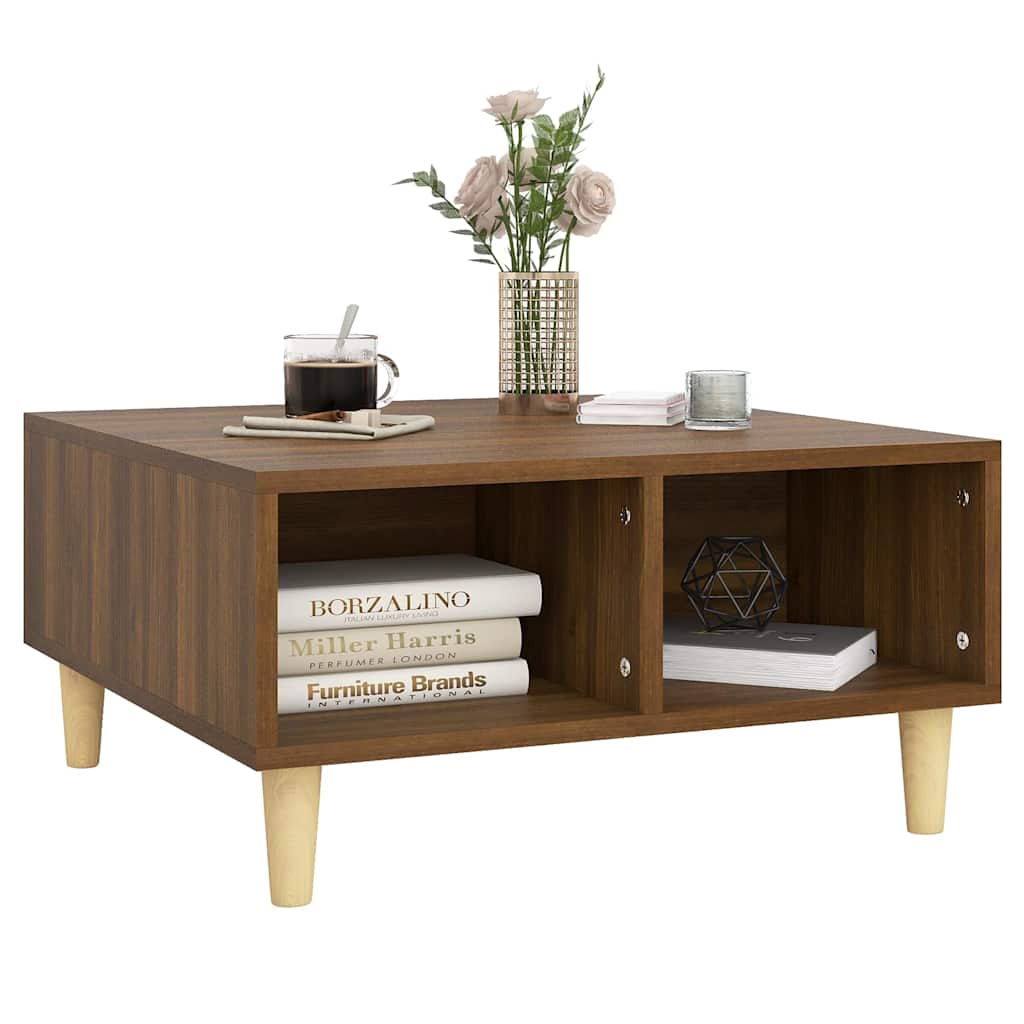 Vidaxl salontafel 60x60x30 cm bewerkt hout bruin eikenkleur