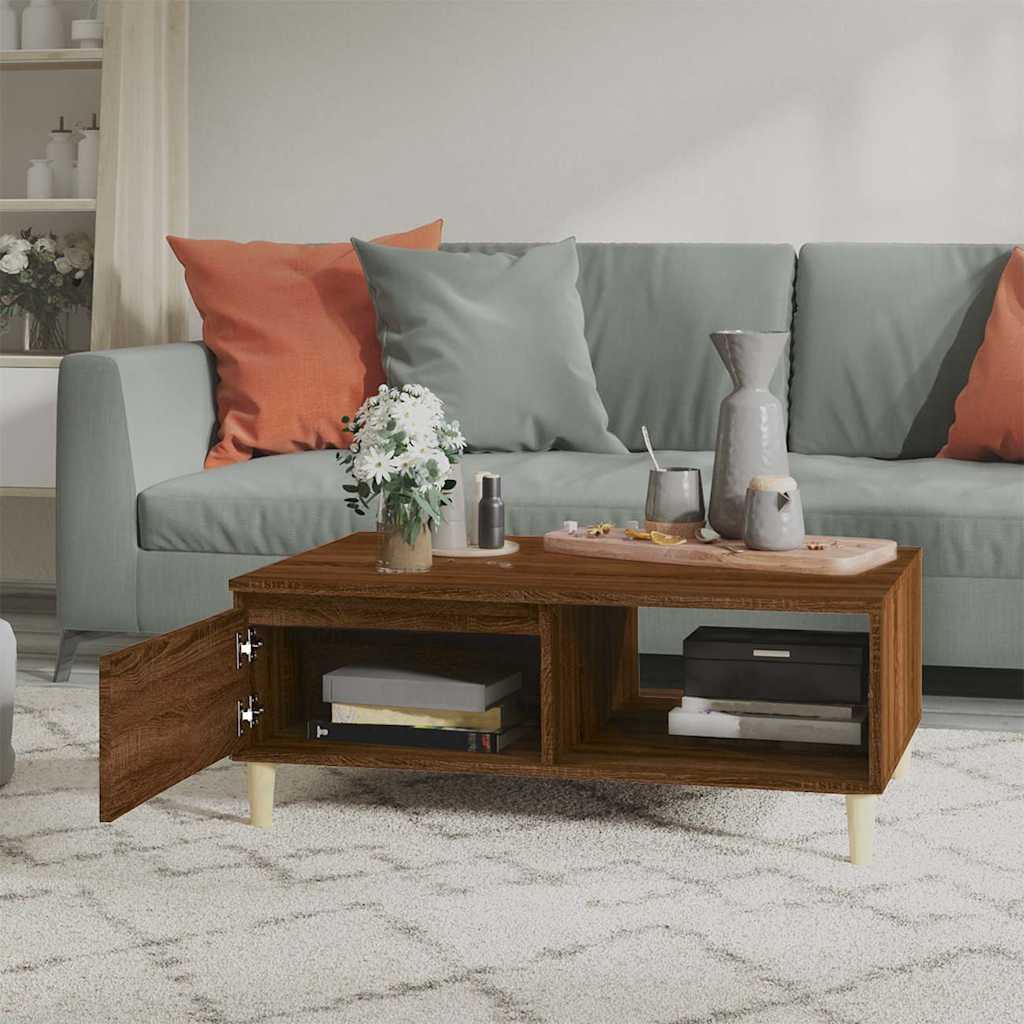Vidaxl salontafel 90x60x35 cm bewerkt hout bruin eikenkleur