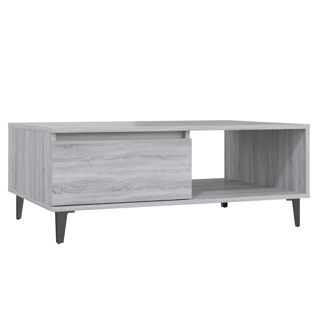 Vidaxl salontafel 90x60x35 cm bewerkt hout grijs sonoma eikenkleurig