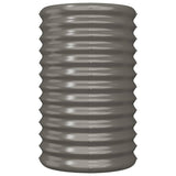 VidaXL Plantenbak 40x40x68 cm gepoedercoat staal grijs