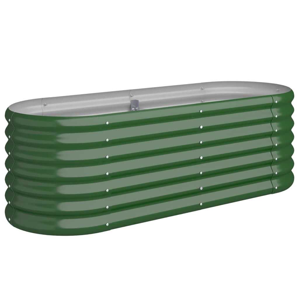 Vidaxl Planning Box 114x40x36 cm en polvo -acero recubierto verde