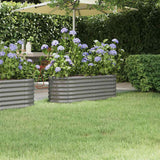 Vidaxl plantenbak 114x40x36 cm gegalvaniseerd staal grijs