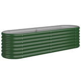 Vidaxl Planning Box 152x40x36 cm en polvo -acero recubierto verde