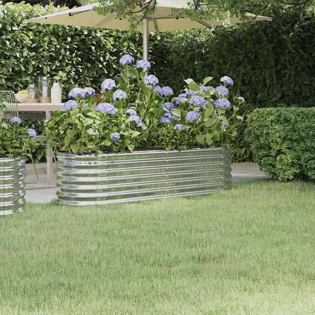 Vidaxl plantenbak 152x40x36 cm gegalvaniseerd staal zilverkleurig
