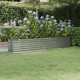 Vidaxl plantenbak 224x40x36 cm gegalvaniseerd staal zilverkleurig