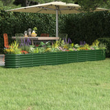 VidaXL Planter 332x40x36 cm powder -coated steel green