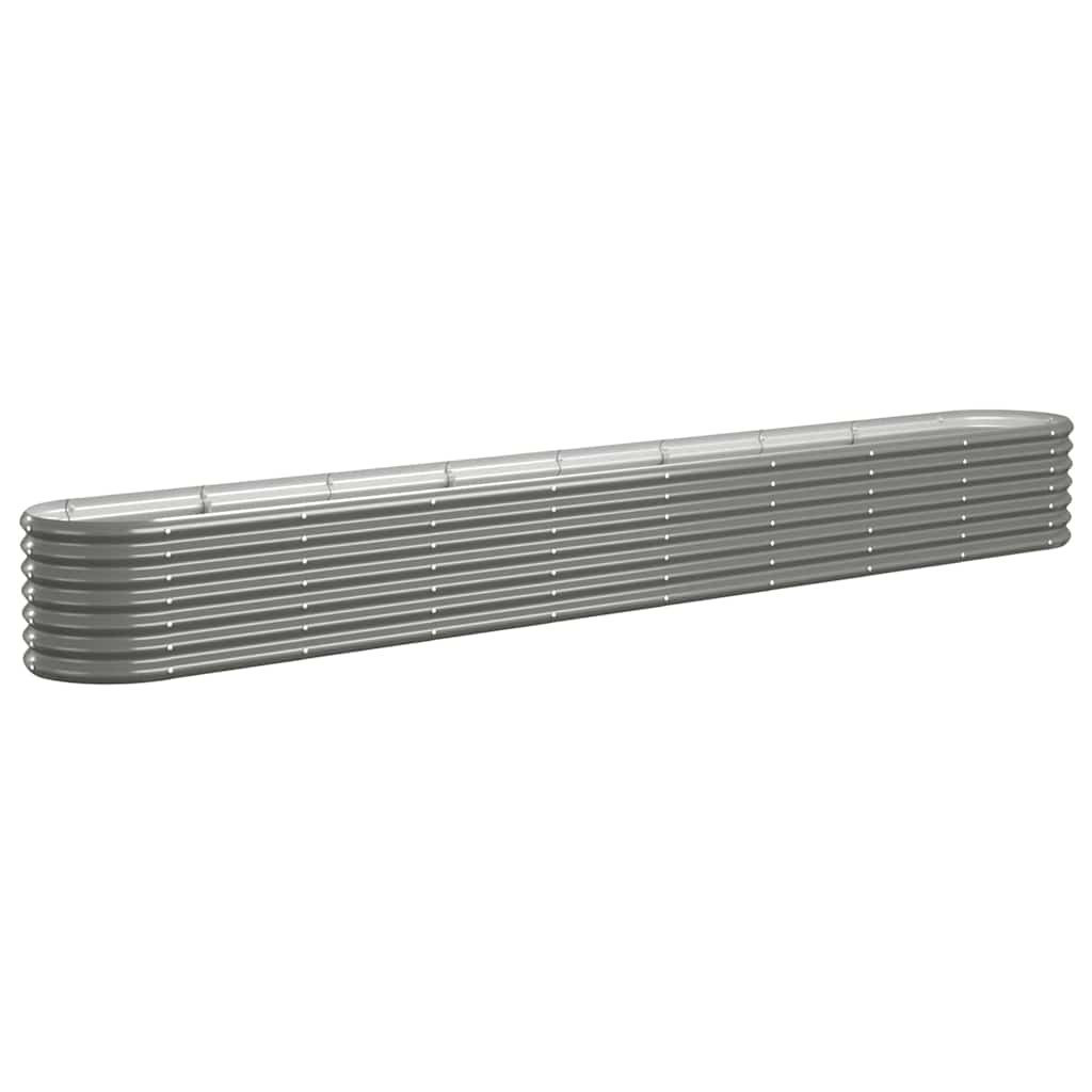Vidaxl plantenbak 332x40x36 cm gegalvaniseerd staal grijs