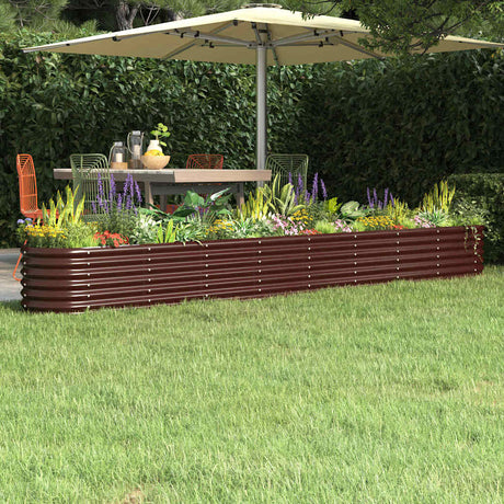 Vidaxl plantenbak 332x40x36 cm gegalvaniseerd staal bruin