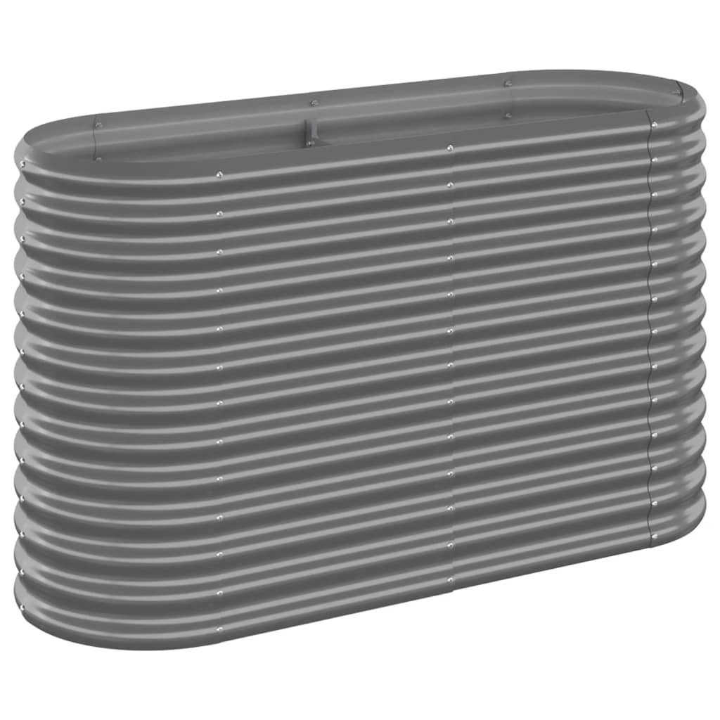 Vidaxl Planning Box 114x40x68 cm en polvo -acero recubierto gris