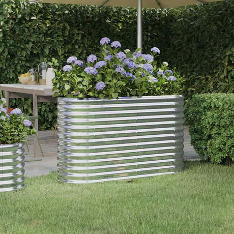 Vidaxl plantenbak 114x40x68 cm gegalvaniseerd staal zilverkleurig