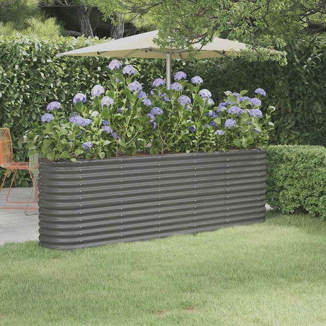 Vidaxl plantenbak 224x40x68 cm gegalvaniseerd staal grijs