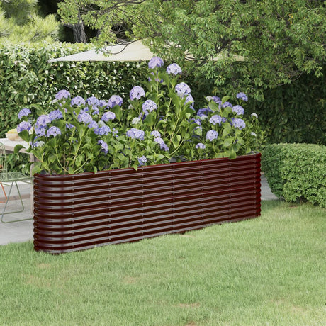 Vidaxl plantenbak 260x40x68 cm gegalvaniseerd staal bruin