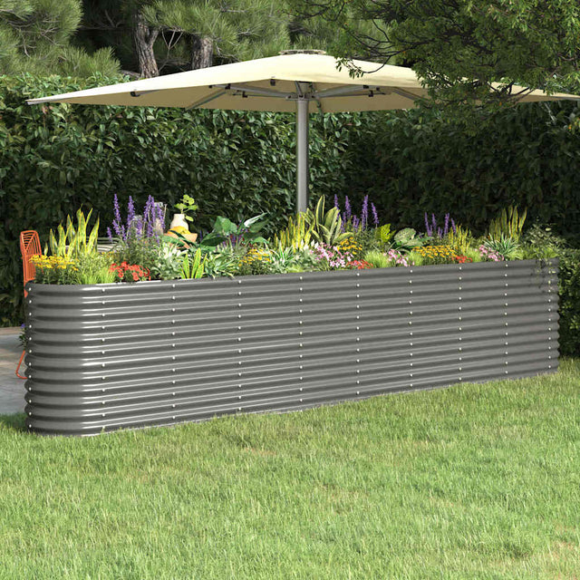 Vidaxl plantenbak 332x40x68 cm gegalvaniseerd staal grijs