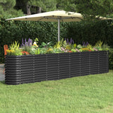 Vidaxl Planter 332x40x68 cm pulver -ccoated stål Anthracite -färgad