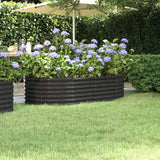 Vidaxl Planter 152x80x36 cm pulverlakkert stålantrasitt -farget