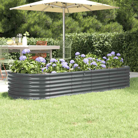 Vidaxl plantenbak 224x80x36 cm gegalvaniseerd staal antracietkleurig