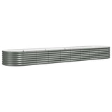Vidaxl plantenbak 368x80x36 cm gegalvaniseerd staal grijs