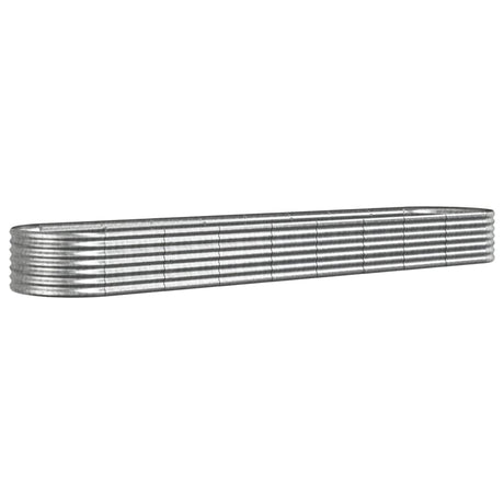 Vidaxl plantenbak 368x80x36 cm gegalvaniseerd staal zilverkleurig