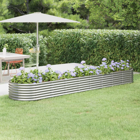 Vidaxl plantenbak 368x80x36 cm gegalvaniseerd staal zilverkleurig