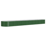 Vidaxl plantenbak 440x80x36 cm gepoedercoat staal groen