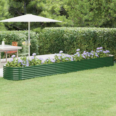Vidaxl plantenbak 440x80x36 cm gegalvaniseerd staal groen