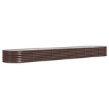 Vidaxl plantenbak 440x80x36 cm gegalvaniseerd staal bruin