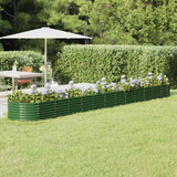 Vidaxl plantenbak 512x80x36 cm gegalvaniseerd staal groen