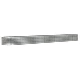 Vidaxl plantenbak 512x80x36 cm gegalvaniseerd staal zilverkleurig