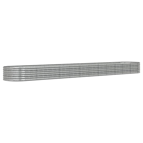 Vidaxl plantenbak 512x80x36 cm gegalvaniseerd staal zilverkleurig