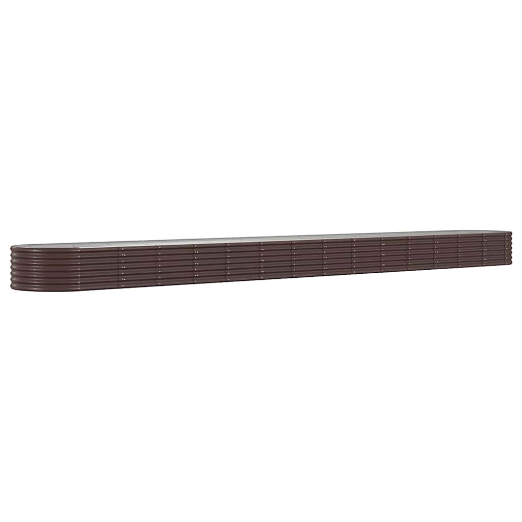 Vidaxl plantenbak 620x80x36 cm gegalvaniseerd staal bruin