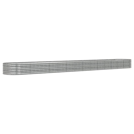 Vidaxl plantenbak 620x80x36 cm gegalvaniseerd staal zilverkleurig