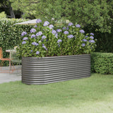 Vidaxl plantenbak 224x80x68 cm gegalvaniseerd staal grijs