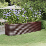 Vidaxl plantenbak 296x80x68 cm gegalvaniseerd staal bruin